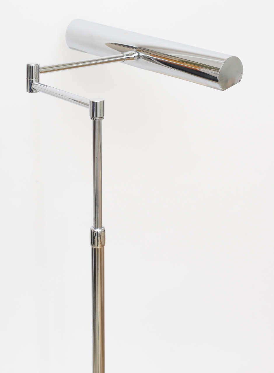 20th Century Pair of Walter Von Nessen Chrome Floor Lamps