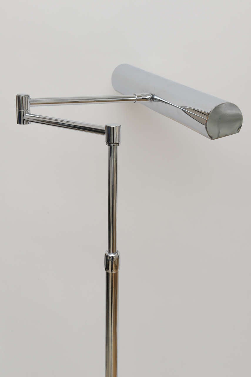 Pair of Walter Von Nessen Chrome Floor Lamps 6