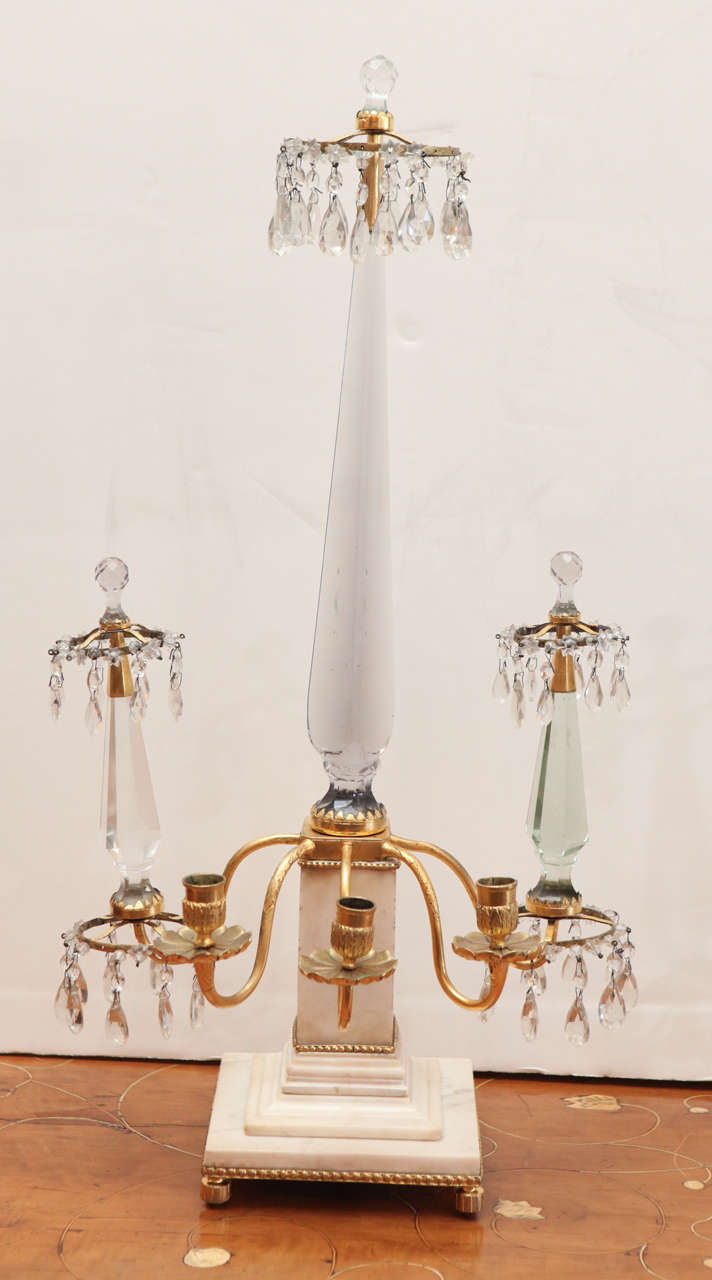 19th Century Rock Crystal Girandoles