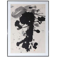 Large Original Sumi Ink Drawing, 1970s 9