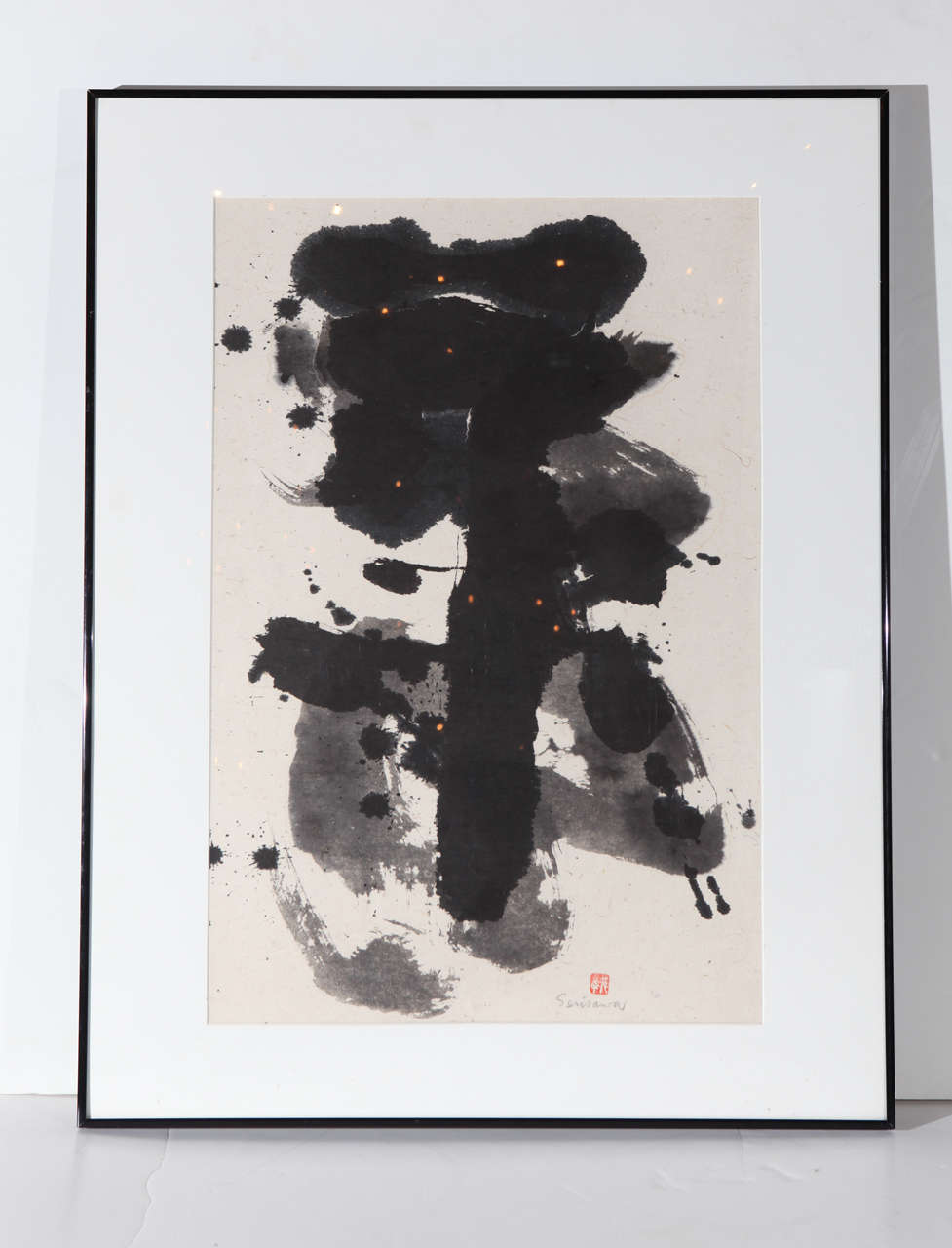 Originale, signierte und datierte Sumi-Tuschezeichnung des japanisch-amerikanischen Künstlers Sueo Sarisawa (1910-2004) aus seiner Serie 