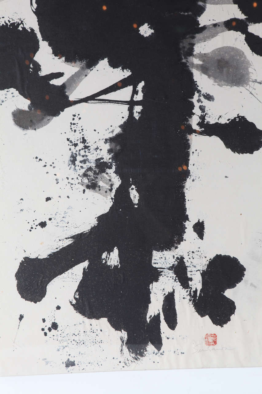 Large Original Sumi Ink Drawing, 1970s For Sale at 1stDibs