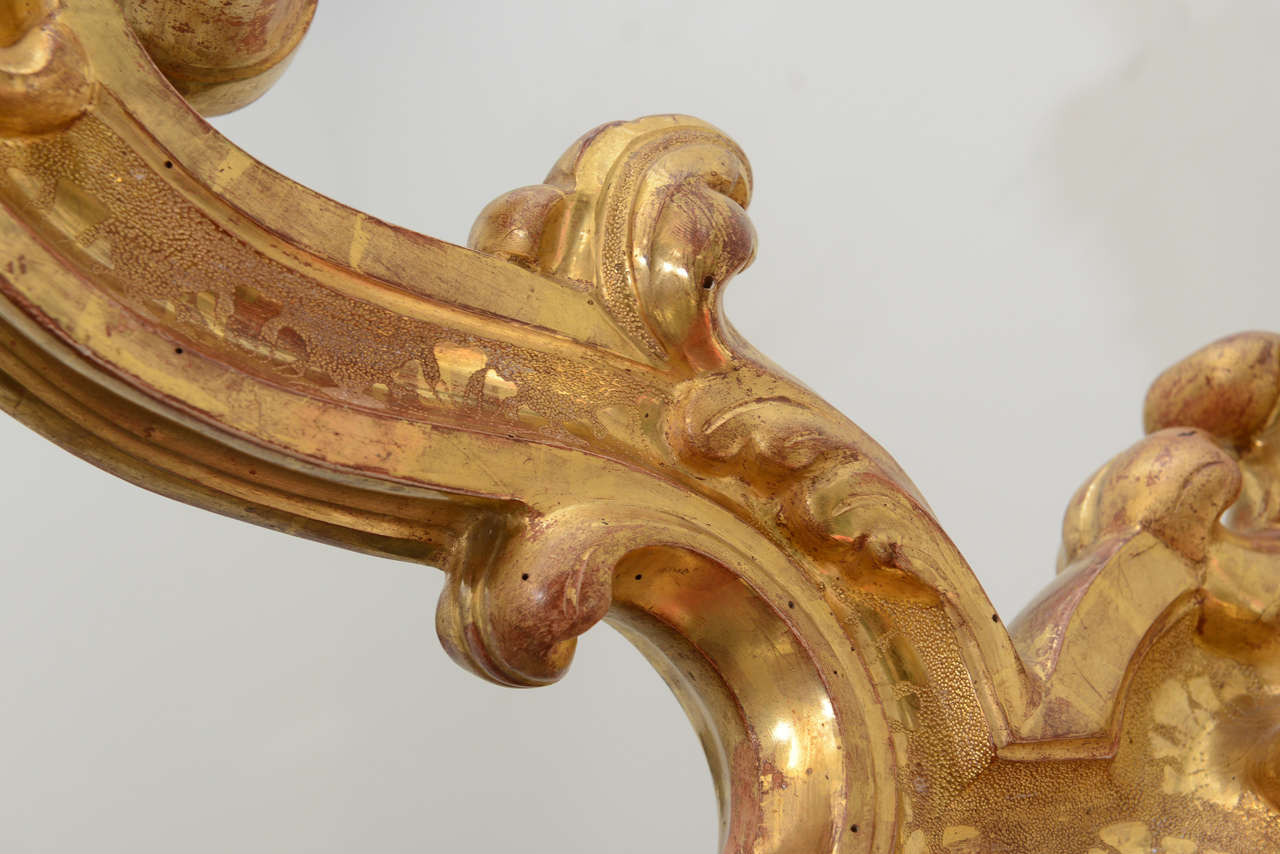 Pair of Giant Italian Gilt Candle Sconces 2