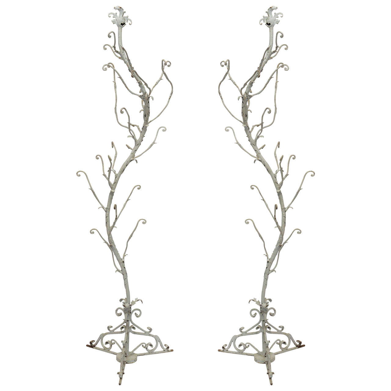 Pair of French Iron Orchid Stands