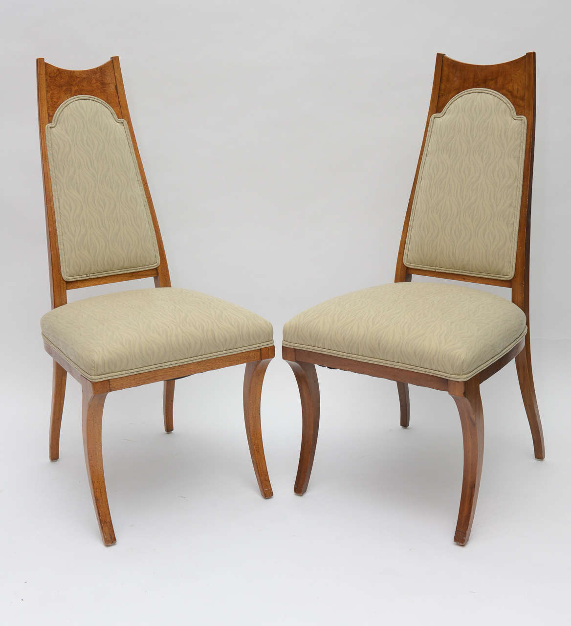 American Burlwood Chairs, Set of Six