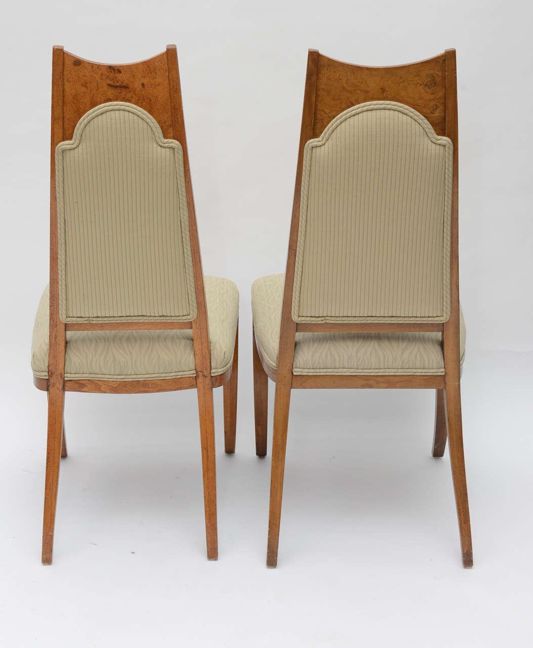 Mid-20th Century Burlwood Chairs, Set of Six