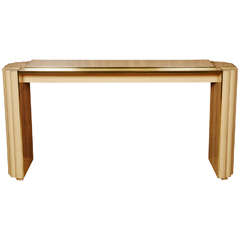 Elegant Cream Lacquered Wood Console by Mario Sabot