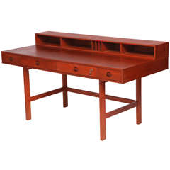 Vintage Full Size Clever Danish Desk with Hinged Gallery by Dansk Designs