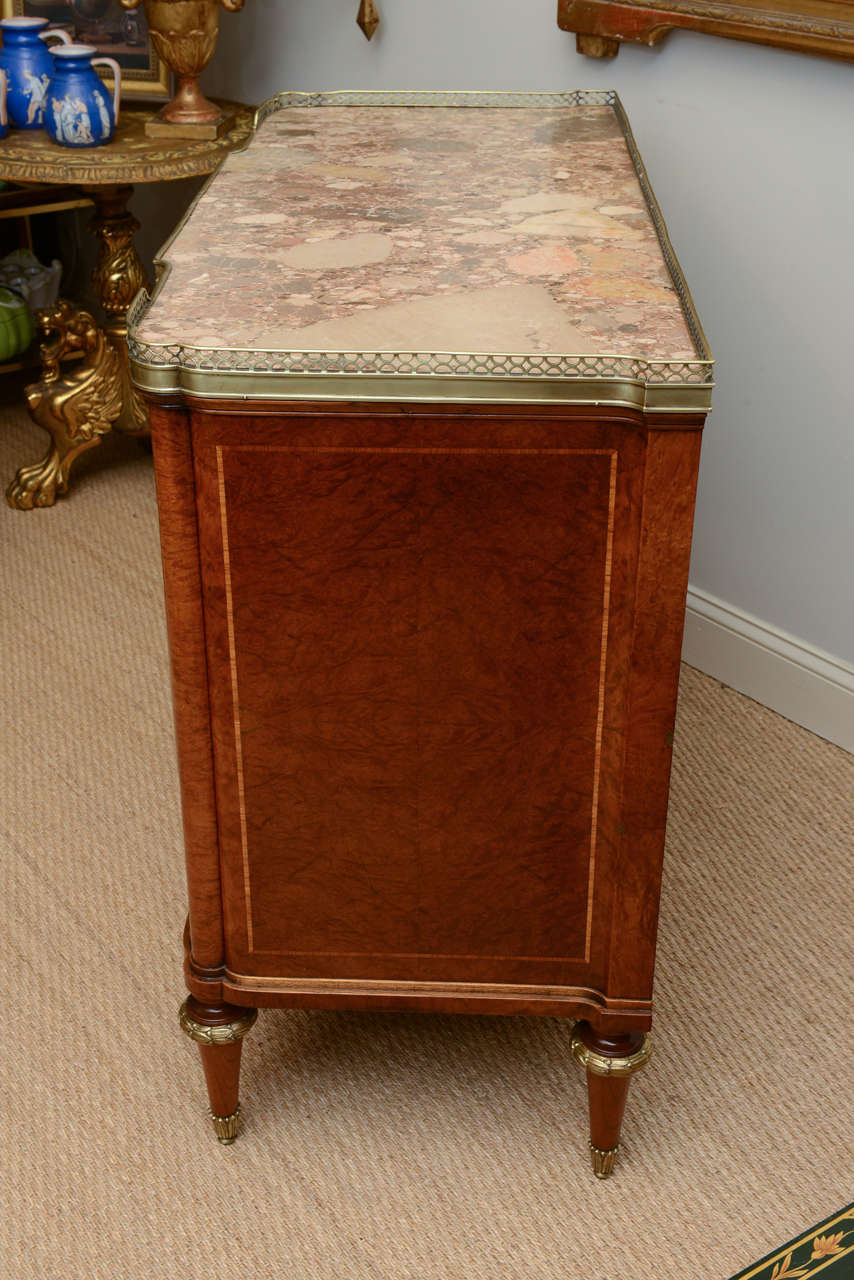 Bronze 19c. French Parquetry Secretaire / Commode For Sale