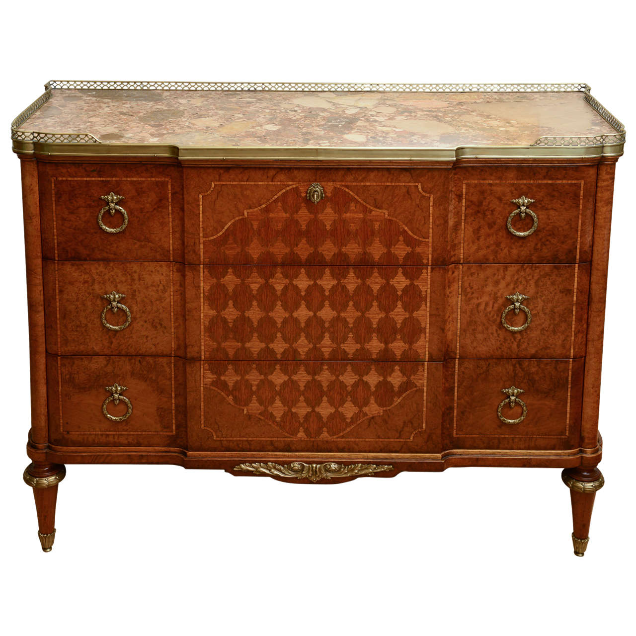 19c. French Parquetry Secretaire / Commode