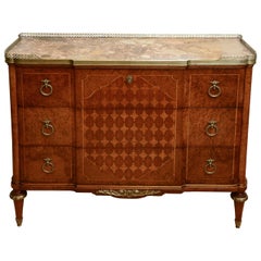 Antique 19c. French Parquetry Secretaire / Commode