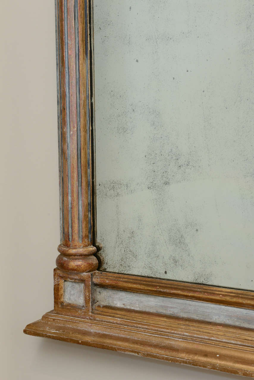 Neoclassical Pair of Painted and ParcelGilt Trumeau Mirrors