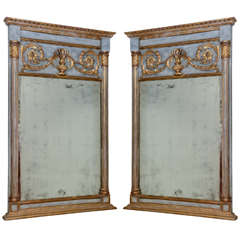 Pair of Painted and ParcelGilt Trumeau Mirrors