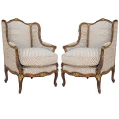 Antique Pair of 19th Century French Bergeres