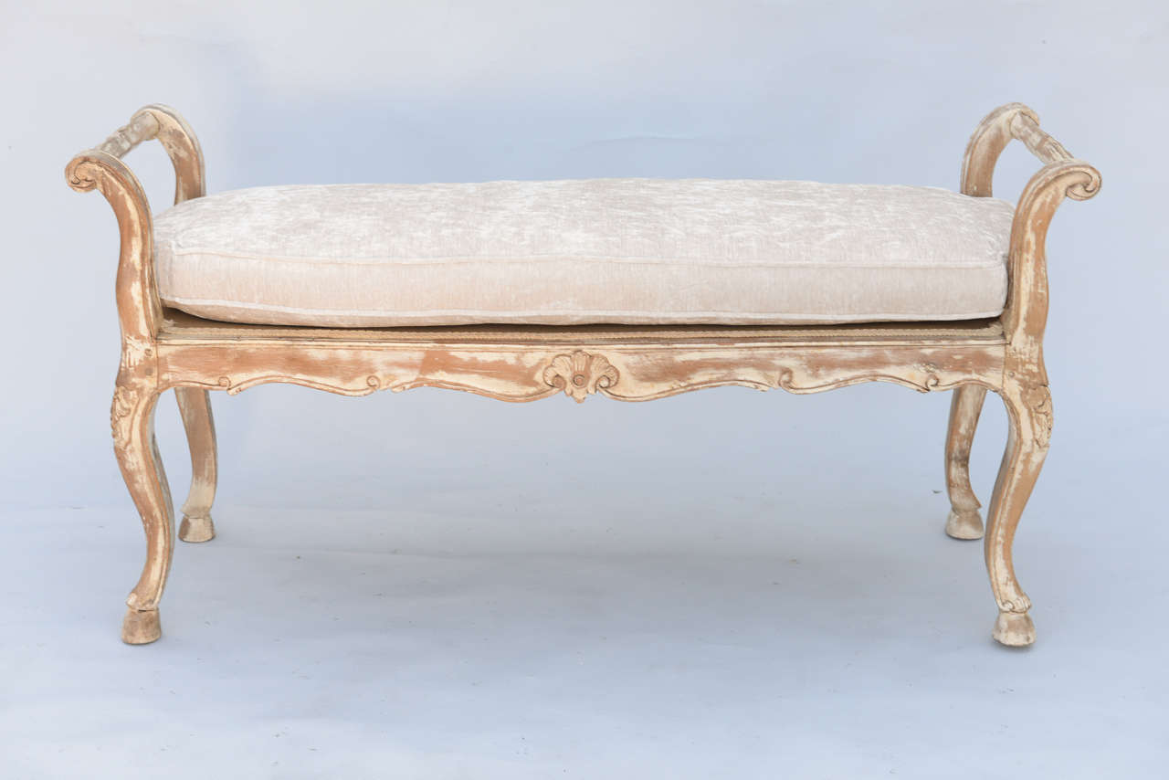 Italian Window Seat with Pickled Finish