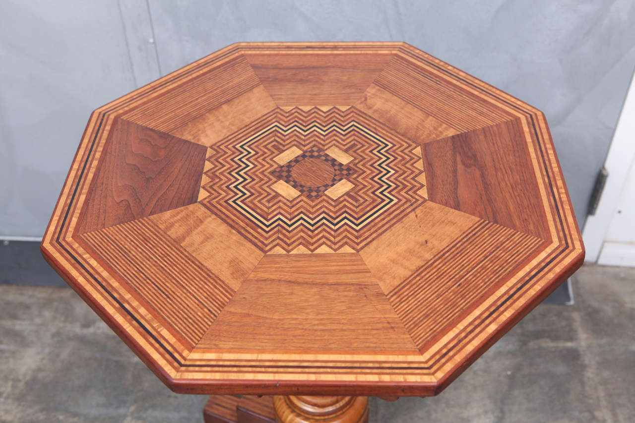American Folk Art Parquetry Table In Good Condition In Culver City, CA