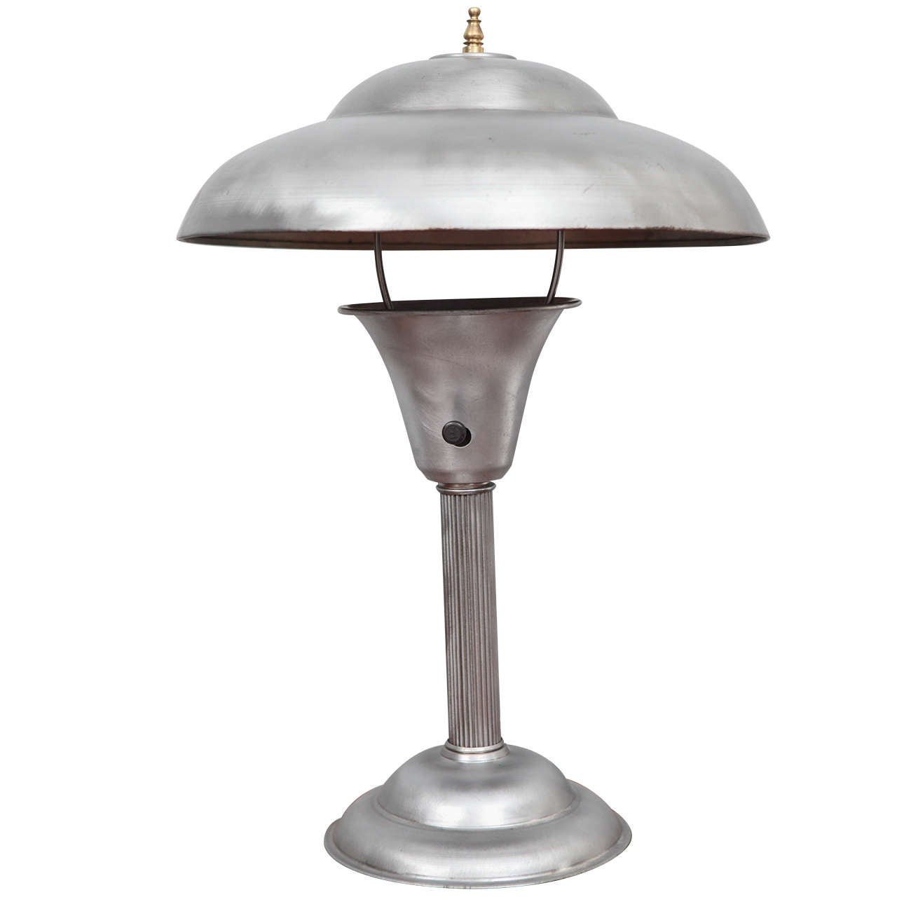 1930's Brushed Steel Desk Lamp For Sale
