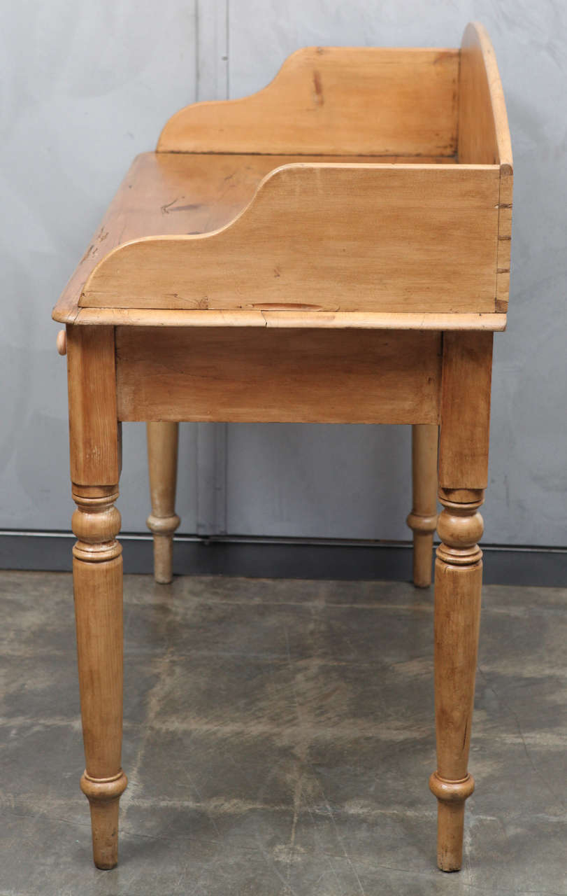 British 1850's English Pine Wash Stand/Desk/Writing Table