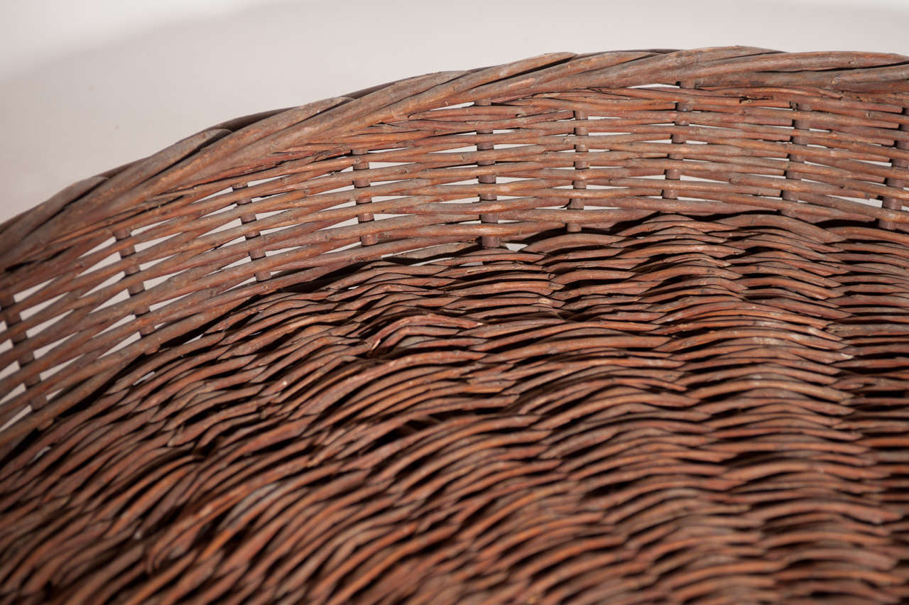 Rustic 19th Century French Vintners Basket or Tray For Sale