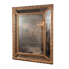 19th Century Flemish Goldgilt Cashion Mirror with Original Glazing