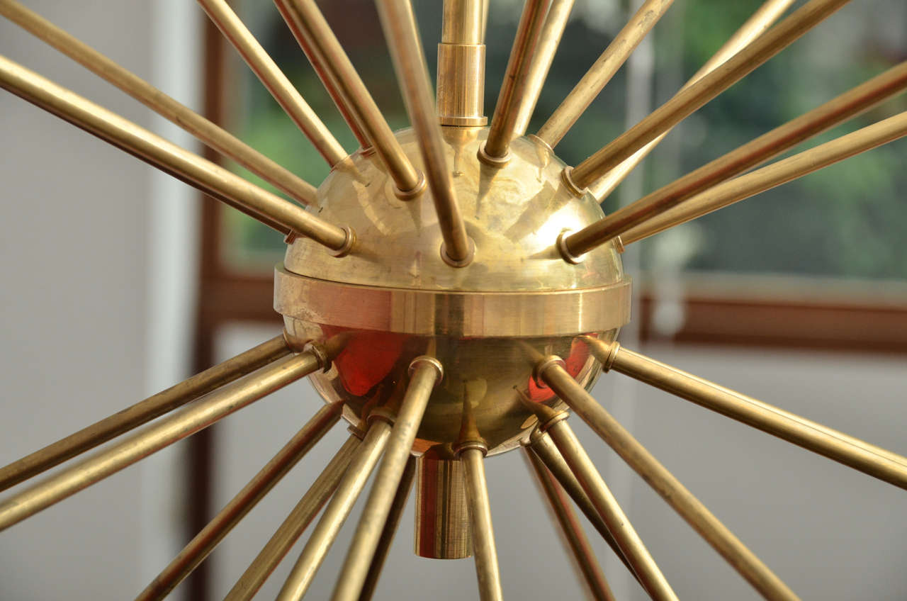 Italian Brass Sputnik Chandelier 1