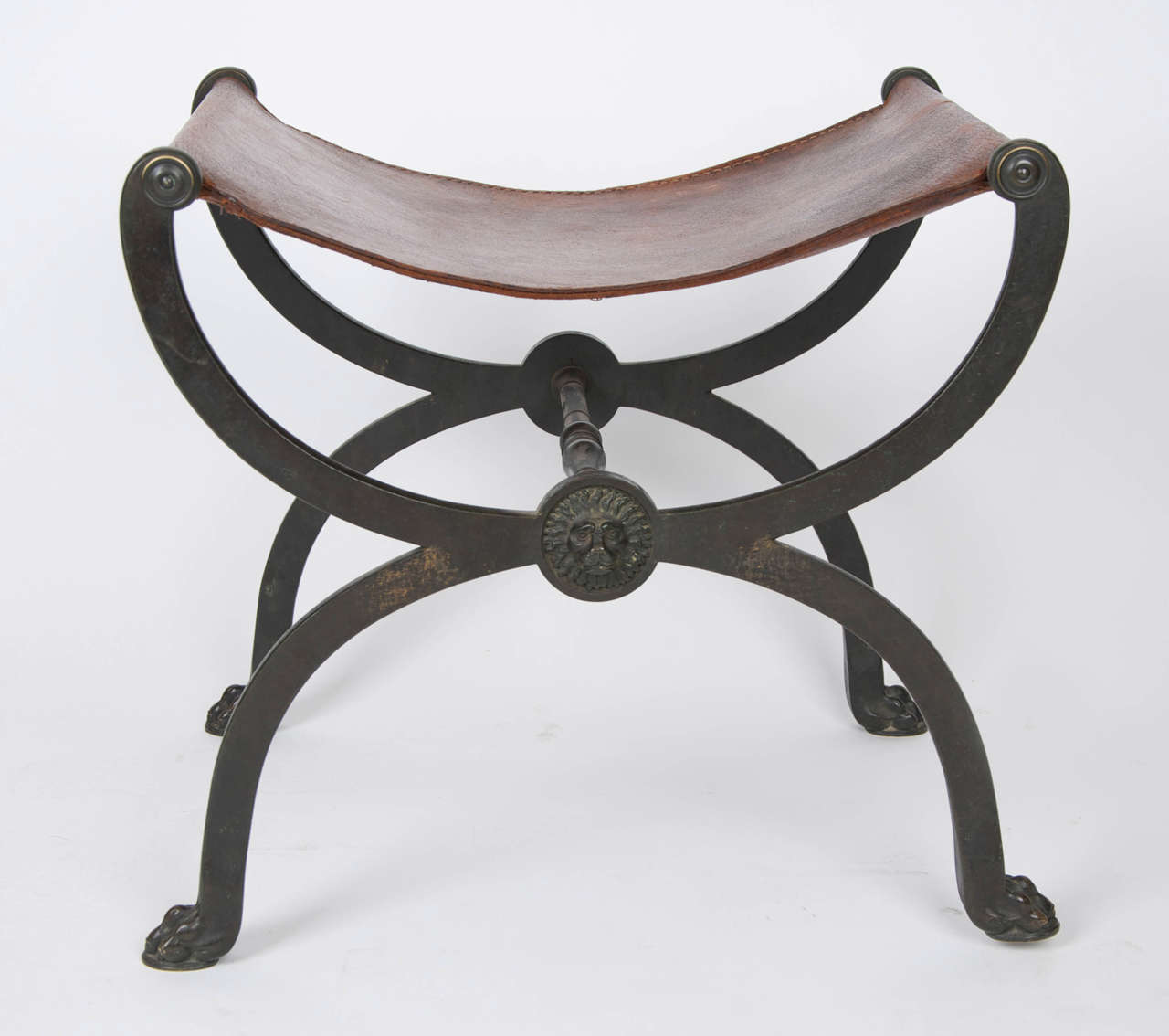 Bronze X-Frame Stool after the Antique In Good Condition In London, GB