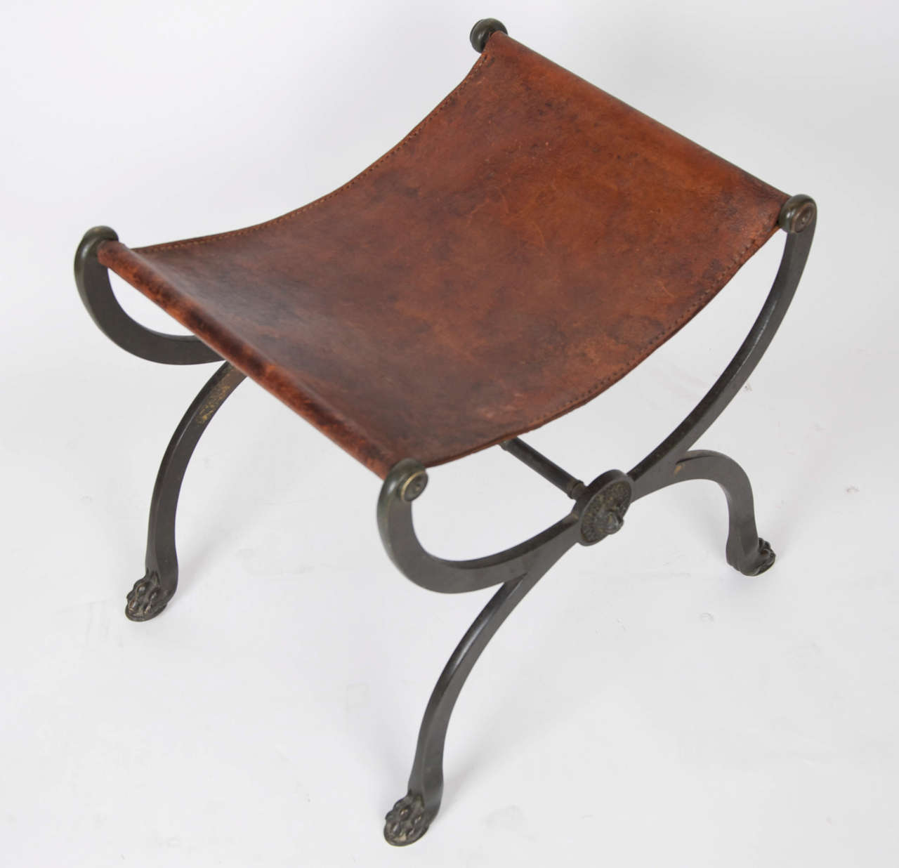 Bronze X-Frame Stool after the Antique 3
