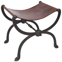 Bronze X-Frame Stool after the Antique