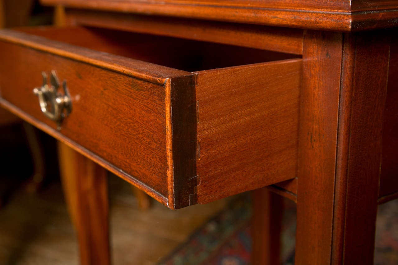 wedge side table with drawer