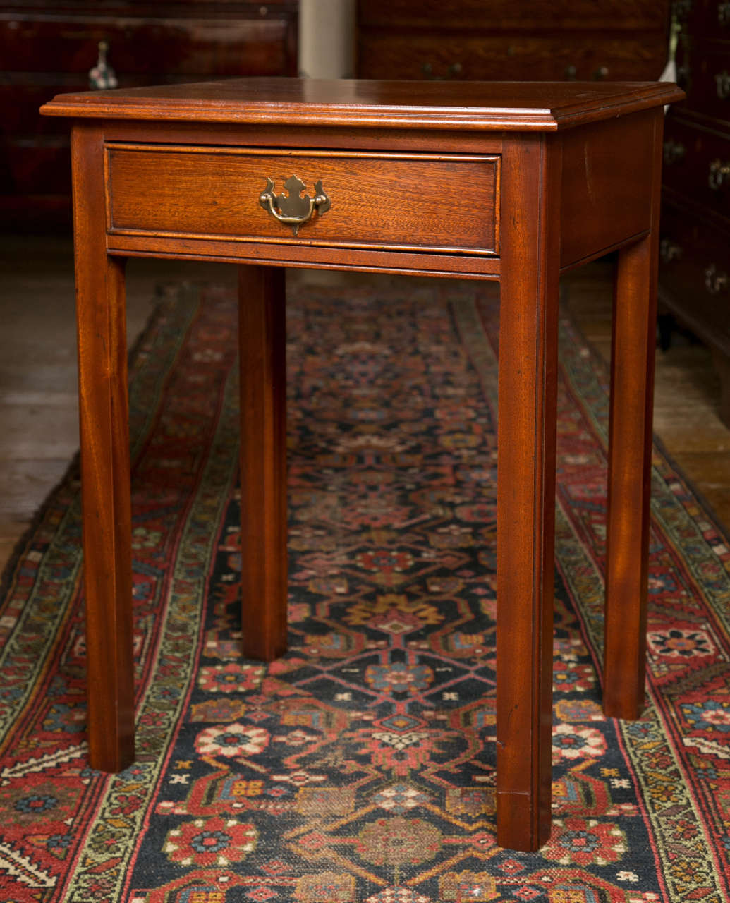 Mahogany Single Drawer Side Table In New Condition For Sale In Woodbury, CT