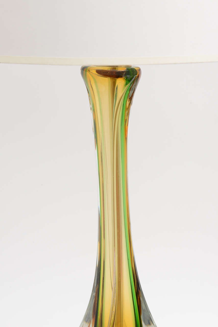 Mid-Century Modern Pair Mid Century modern Italian Murano Cenedese Lg. Glass Table Lamps