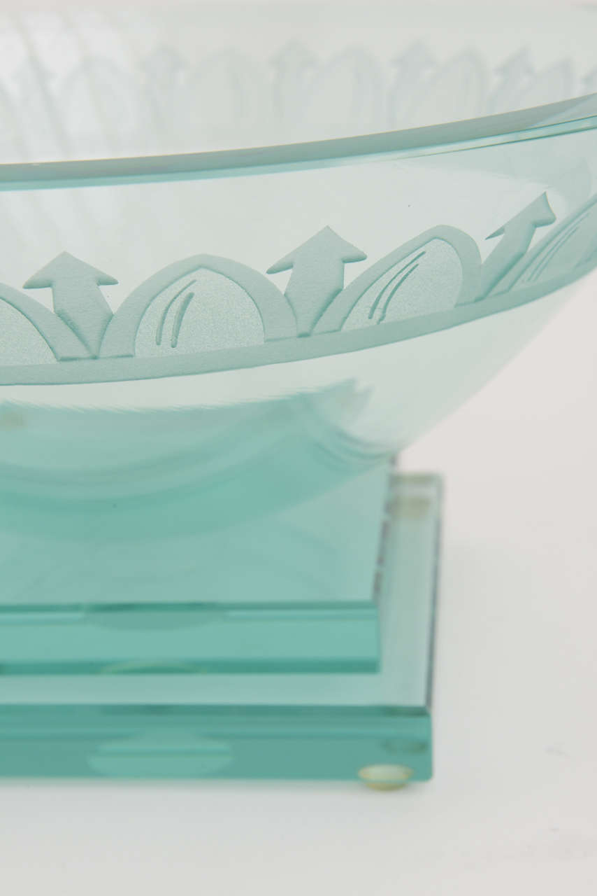 Amazing Postmodern Edged Large Glass Bowl 1