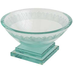 Vintage Amazing Postmodern Edged Large Glass Bowl