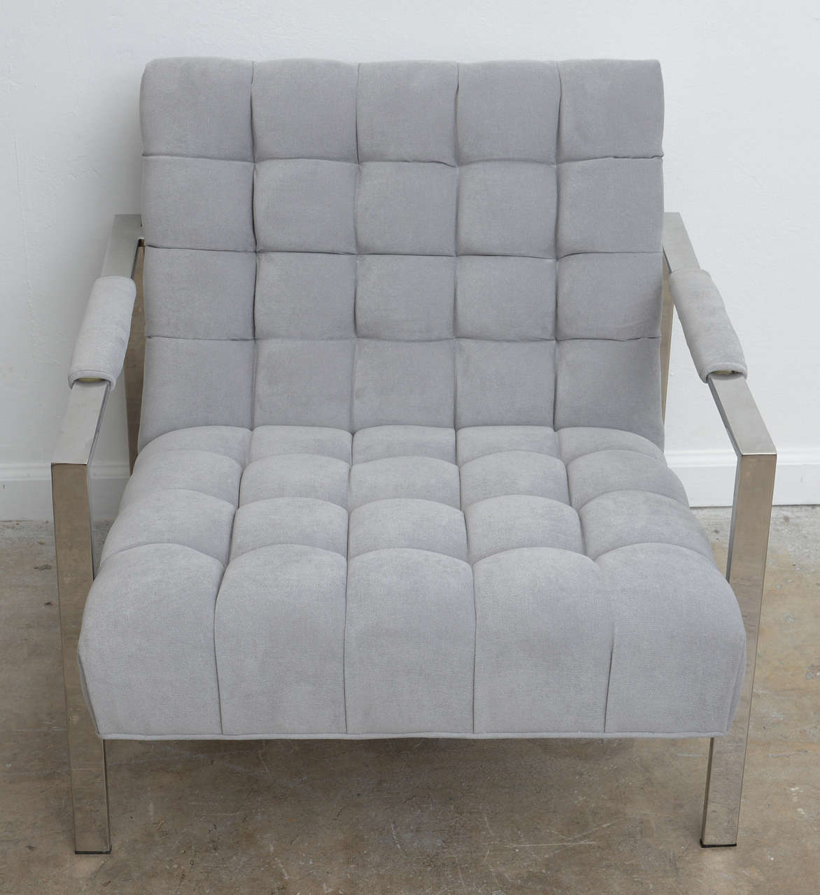 Fabric Pair Mid Century Modern Classic Milo Baughman Chairs for Thayer Coggin