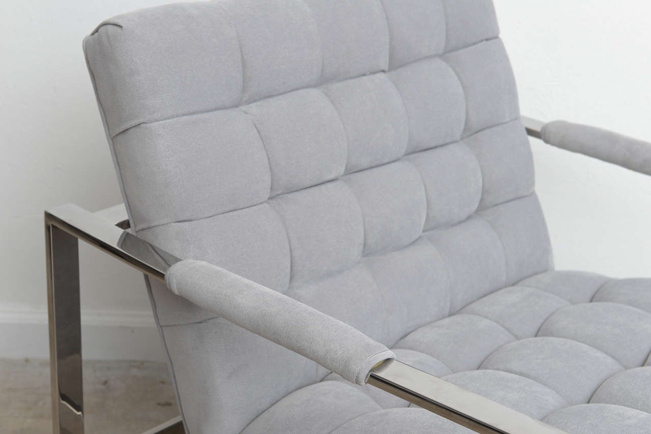 Pair Mid Century Modern Classic Milo Baughman Chairs for Thayer Coggin 2
