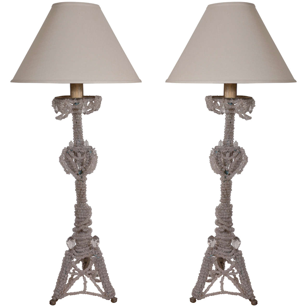 Pair Italian Beaded Lamps