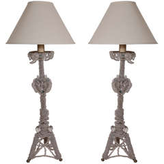 Vintage Pair Italian Beaded Lamps