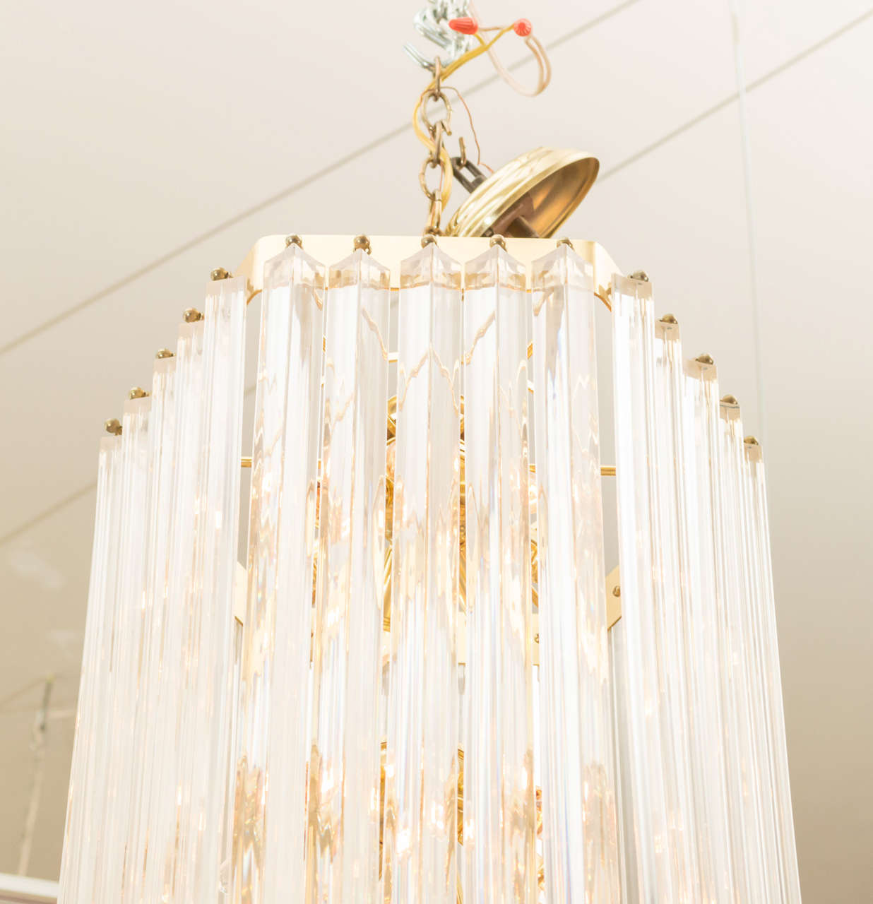 Large Lucite Pendant Chandelier In Good Condition In San Francisco, CA