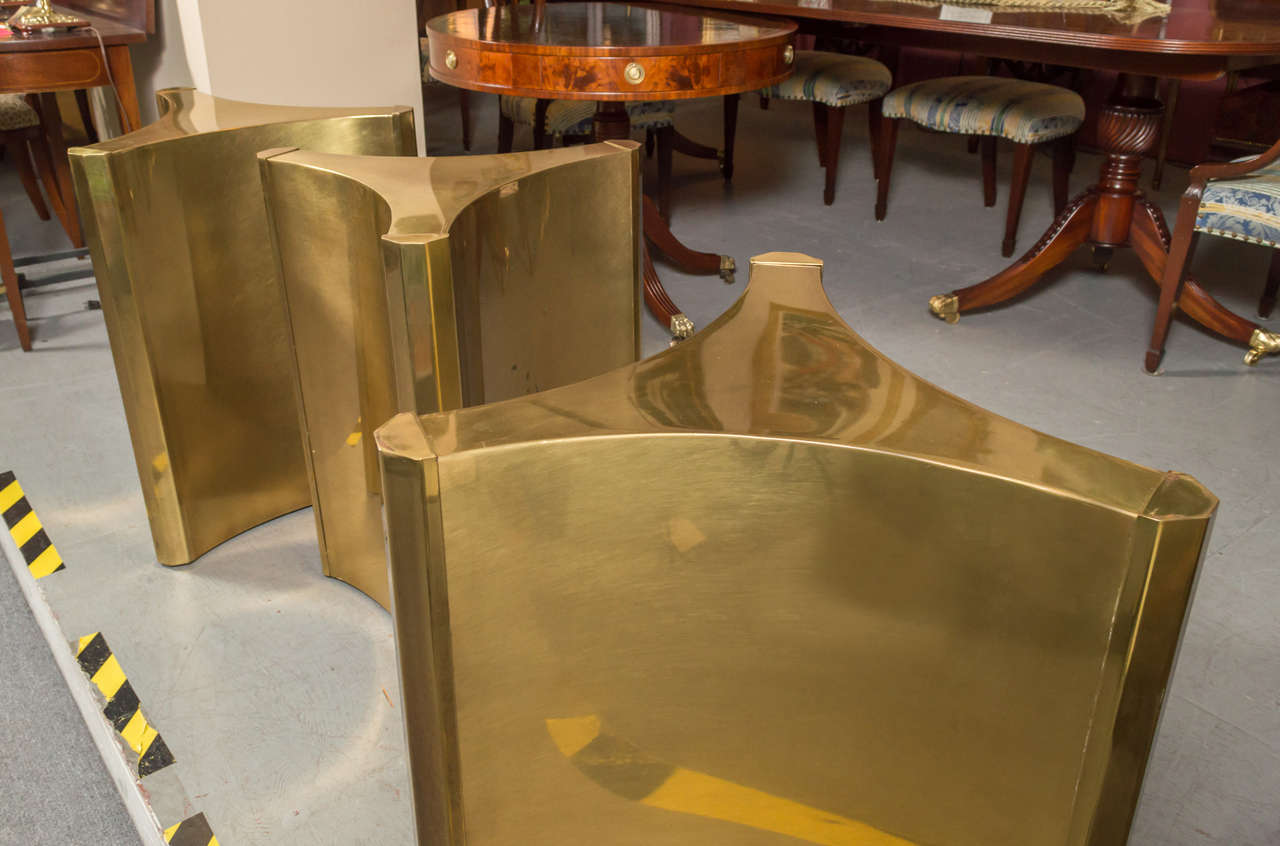 3 Mastercraft Brass Dining Table Pedestals ***Sale*** 3