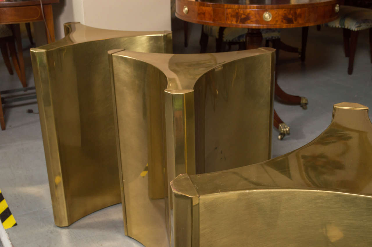 3 Mastercraft Brass Dining Table Pedestals ***Sale*** 4