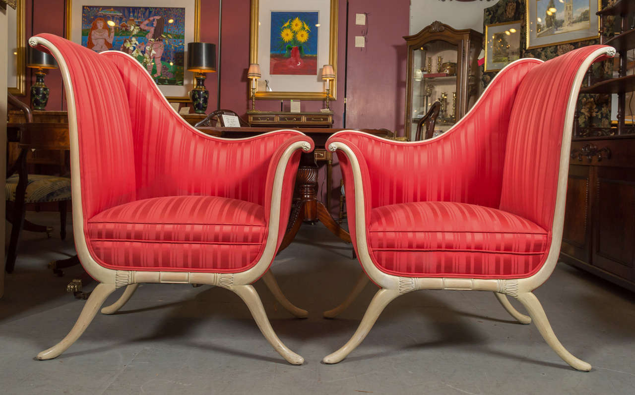 Pair of Fabulous 1950s Hollywood Regency Chairs at 1stdibs