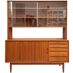 Stunning Solid Teak Tambour Door Buffet/Credenza By Johannes Aasbjerg