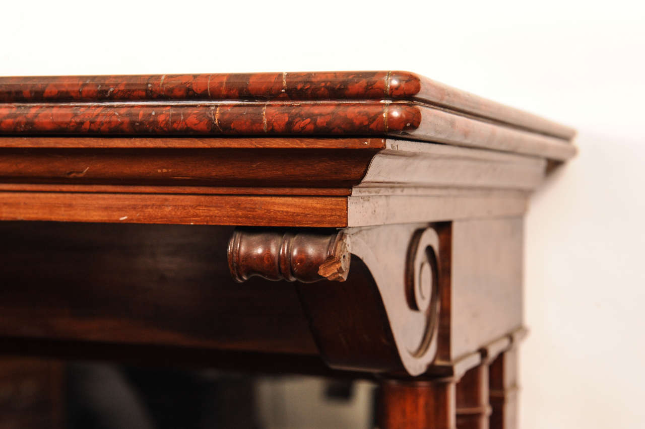 French Charles X Mahogany Console Table, circa 1830 For Sale 6