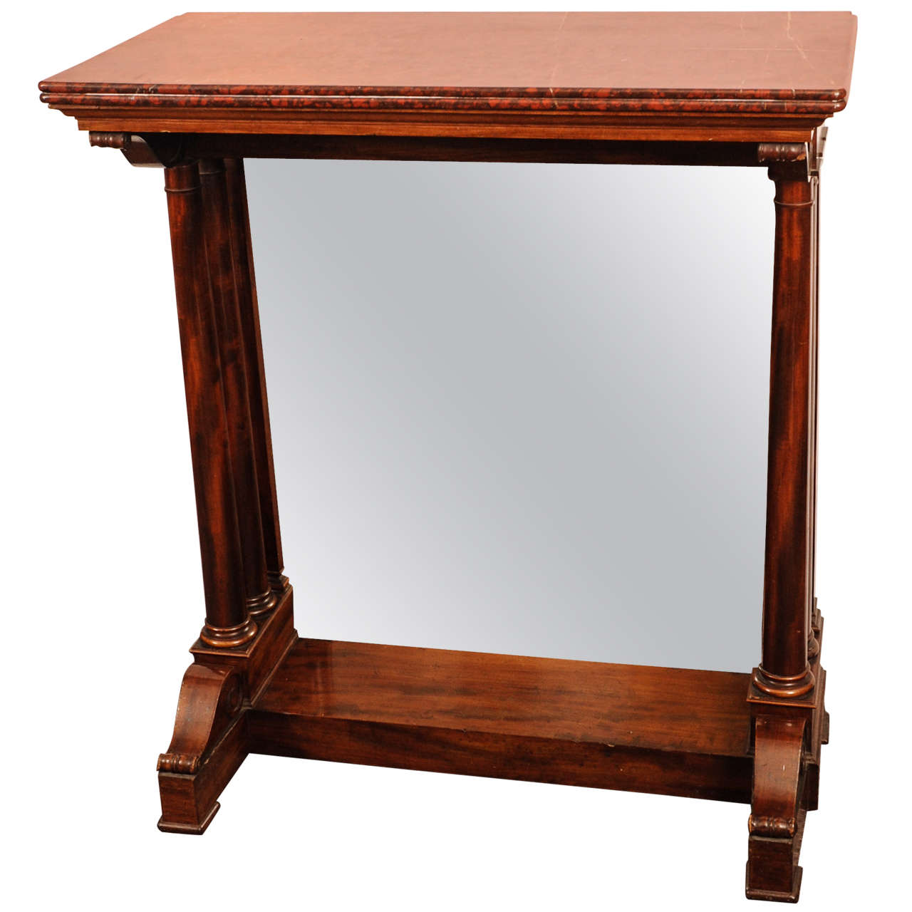 French Charles X Mahogany Console Table, circa 1830 For Sale