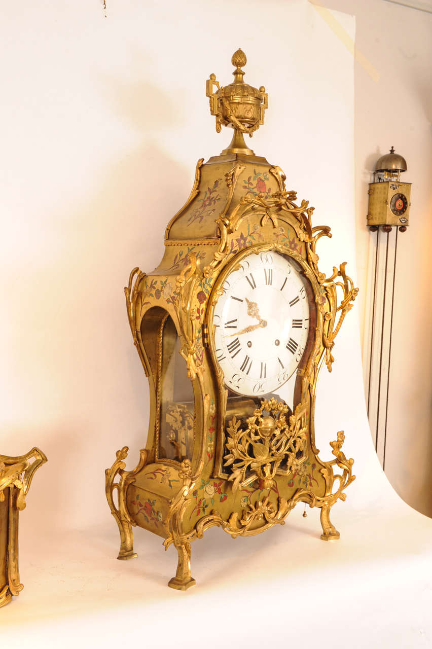 A French Transition musical bracket clock on wall bracket, circa 1770 For Sale 2