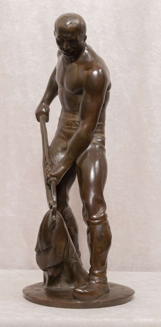 Beaux Arts Bronze Figure of a Male Worker 