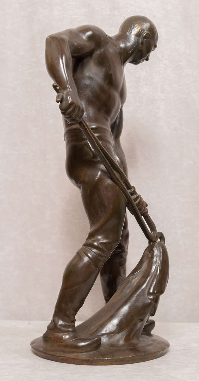 Bronze Figure of a Male Worker 