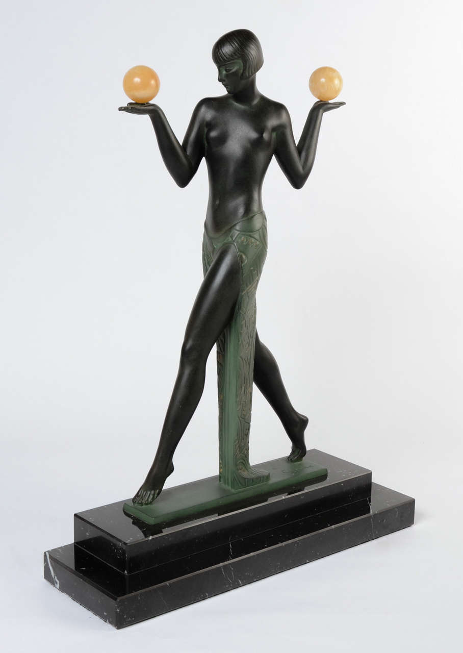 Bronze Woman Sculpture Signed by Le Verrier