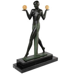 Bronze Woman Sculpture Signed by Le Verrier