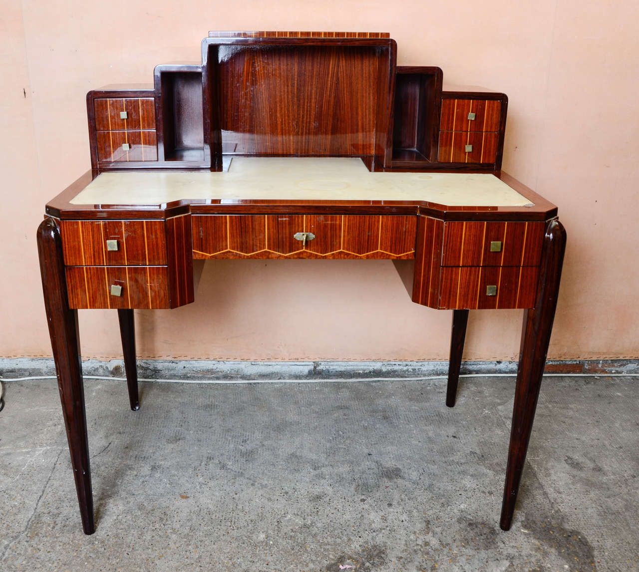 Art Deco Secretaire Desk Signed by Haetges Freres